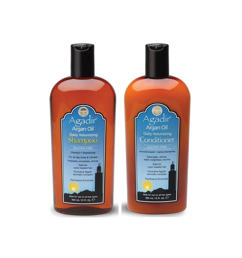 Agadir Argan Oil Daily Volumising Shampoo and Conditioner 366ml Duo Pack