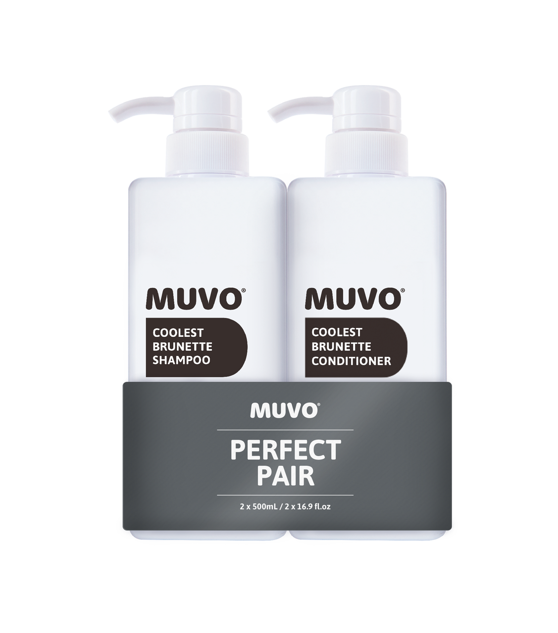 Muvo Coolest Brunette Shampoo and Conditioner 500ml Duo