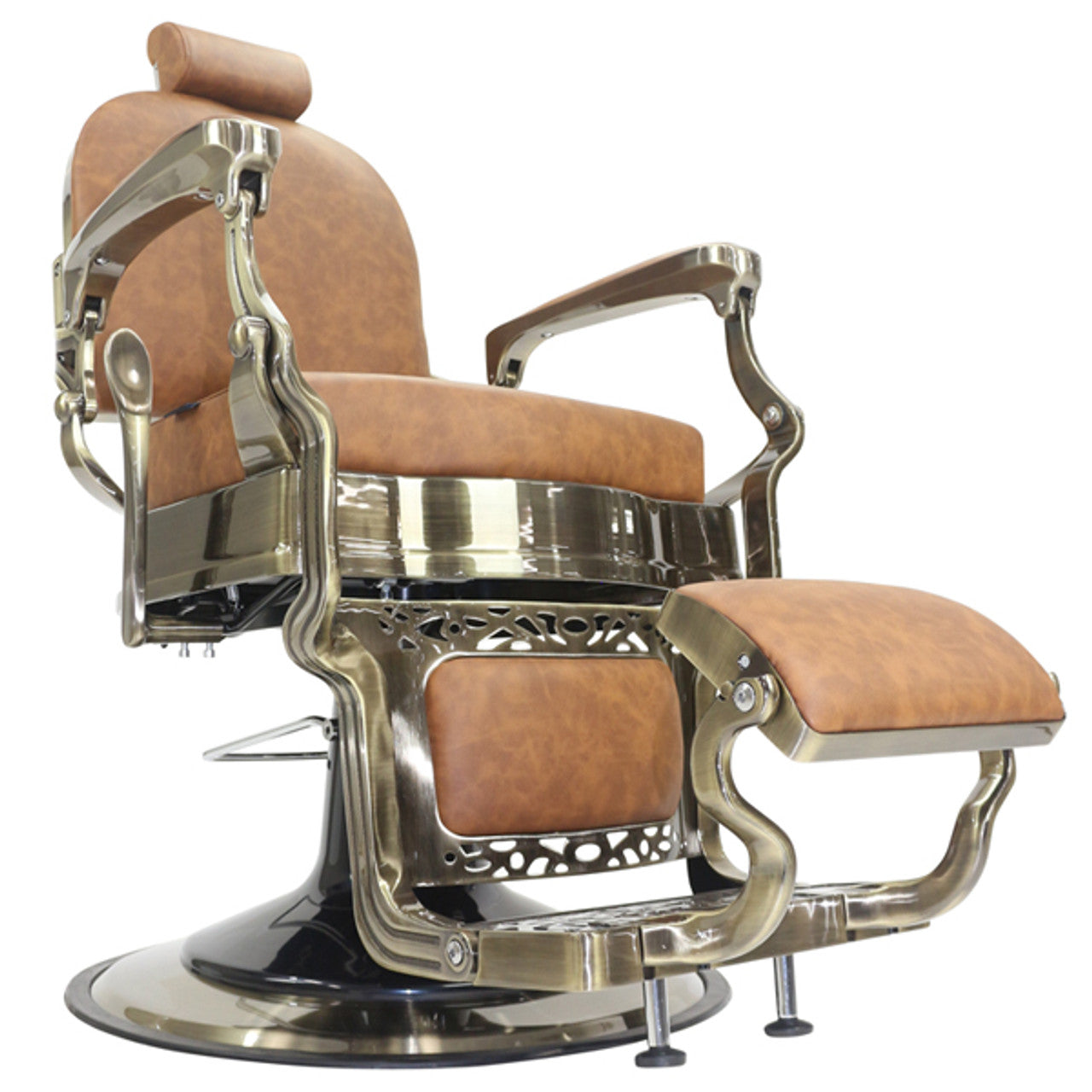 Havana Barber Chair - Antique Frame - Tan Upholstery