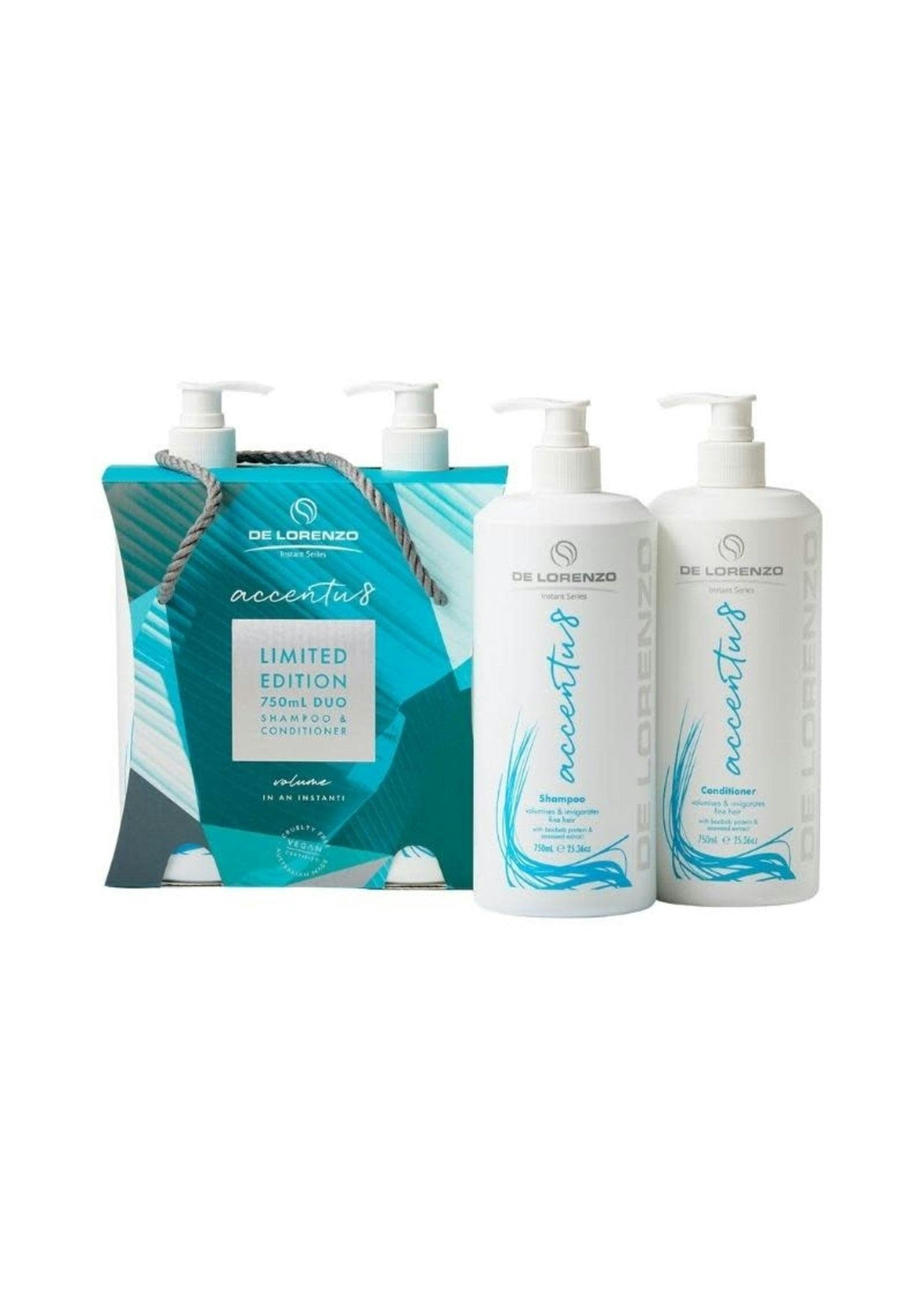De Lorenzo Instant Accentu8 Shampoo and Conditioner 750ml Duo Pack