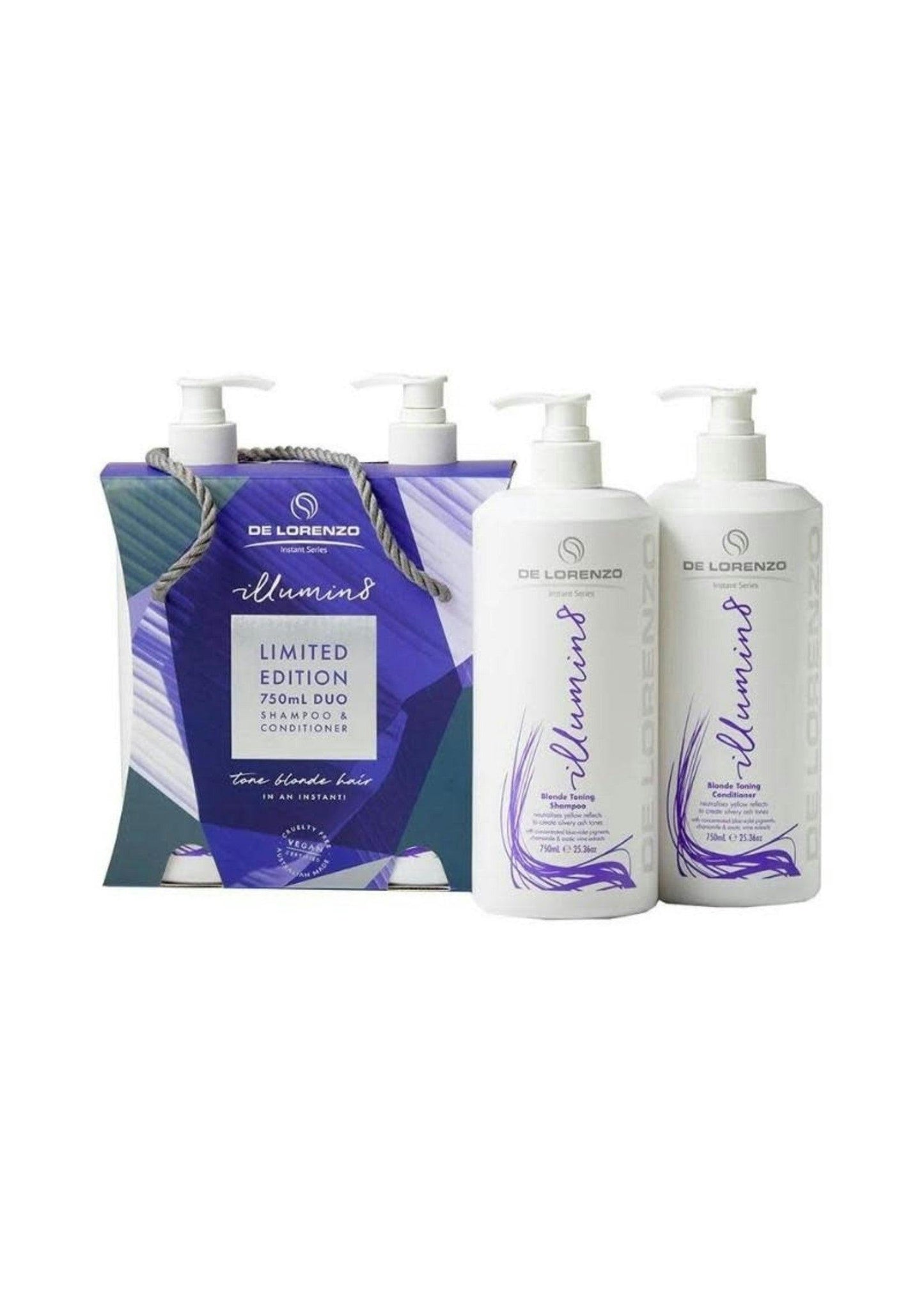 De Lorenzo Instant Illumin8 Shampoo and Conditioner 750ml Duo Pack