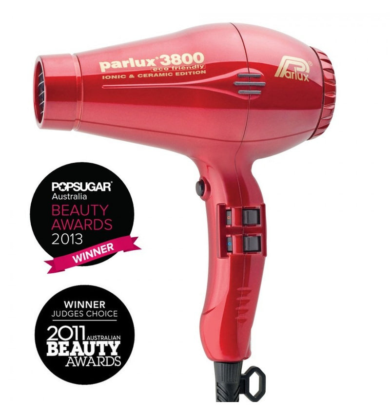 Parlux 3800 Ionic and Ceramic Hair Dryer Red