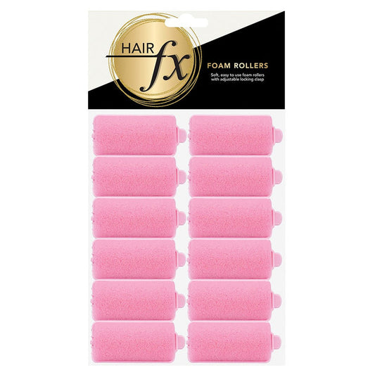 Hair FX Classic Foam Rollers Medium - Pink 12pk