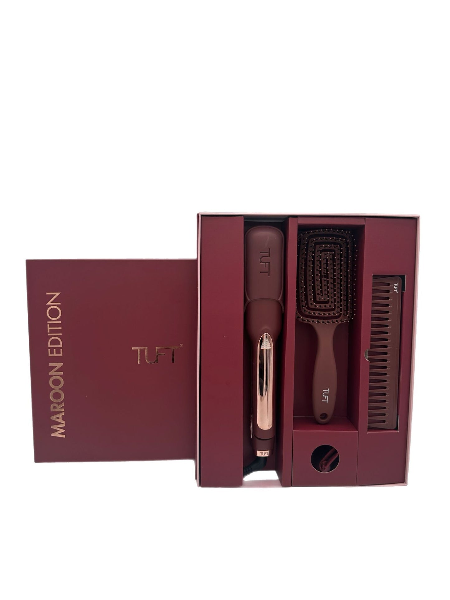 TUFT Diamond Plus 2 inch Hair Straightener Maroon Edition Gift Set