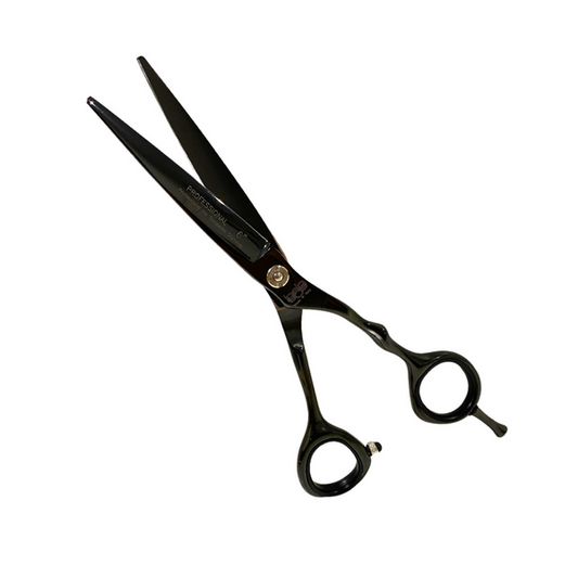 BOB 6.5" Inch Black Edition Stainless Steel Scissors Right Handed (Made in Italy)
