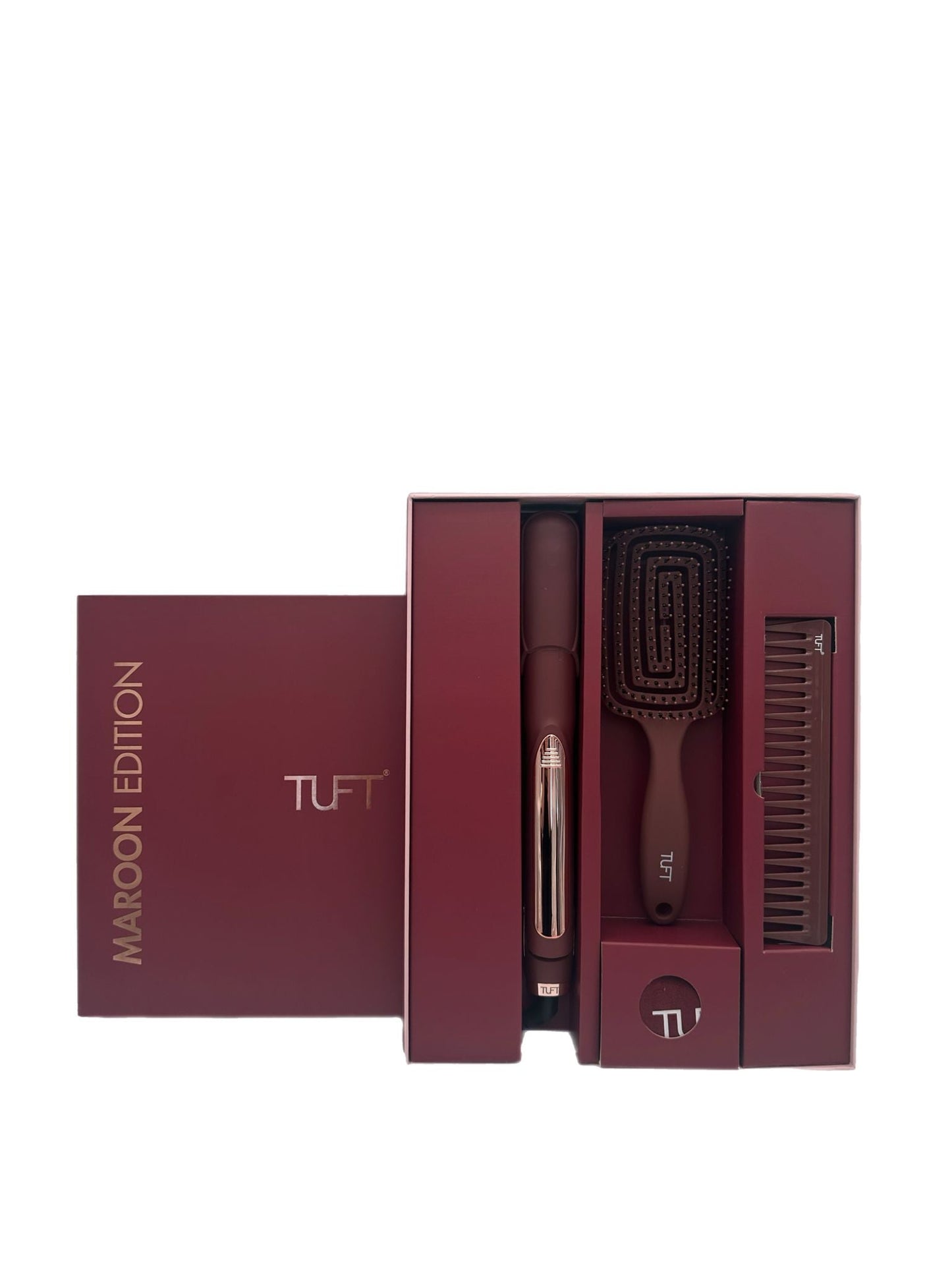 TUFT Diamond Plus 1 inch Hair Straightener Maroon Edition Gift Set