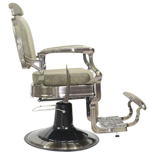 Havana Barber Chair - Antique Frame - Olive Upholstery