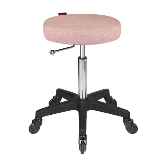 Turbo Dusty Pink Salon Stool - Black Base - Click'n Clean Castor Wheels